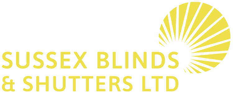 Sussex Blinds & Shutters Ltd logo with yellow sunburst design, providing custom window treatments in Sussex